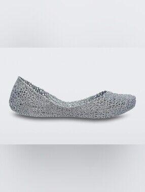 Melissa Campana Silver Glitter Ballet Flat Size 7